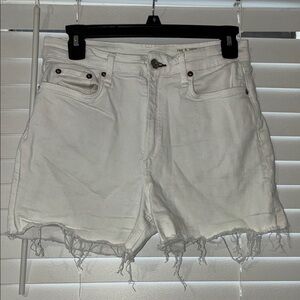 rag & bone Distressed White Jean Shorts